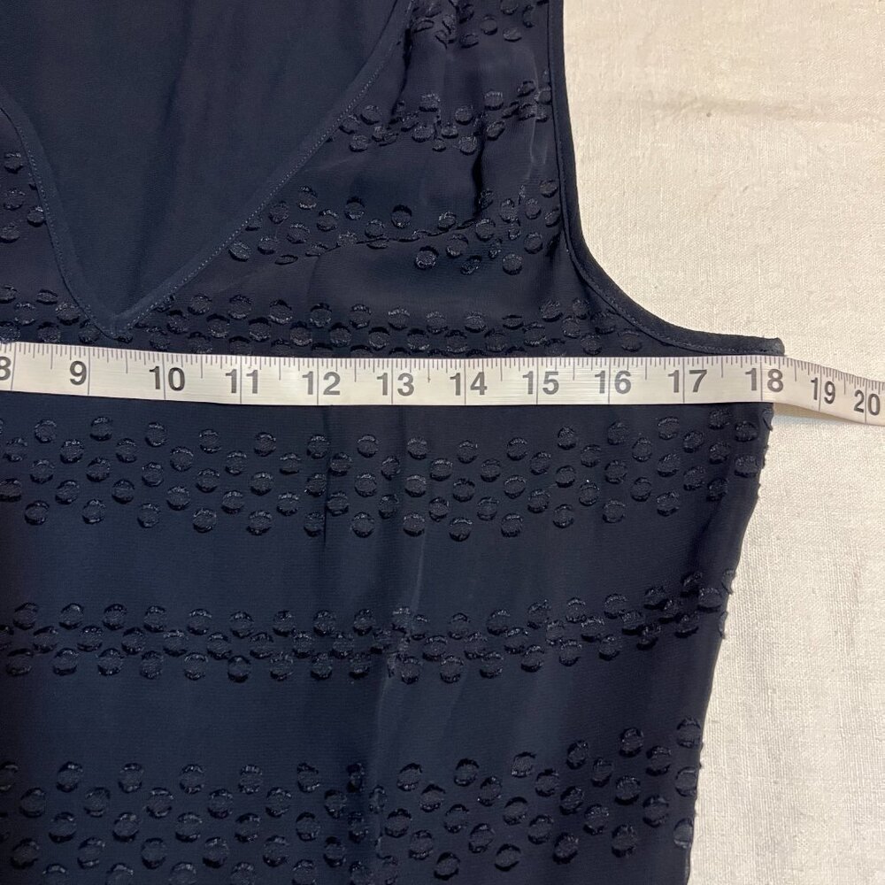 Michael Kors Maxi Dress Women Navy Textured Sleeveless Resort Vacation Size L - Picture 7 of 10